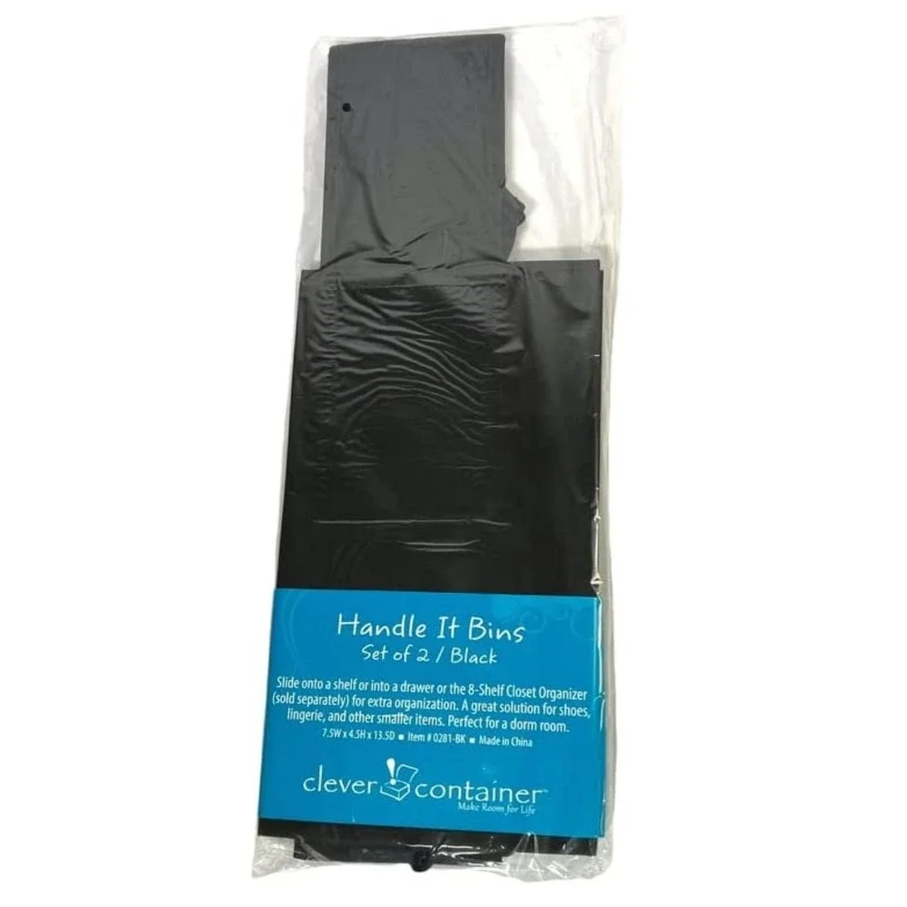 Fabric Storage Bin Box Drawer Organizer for Home Office Black - Set of 4